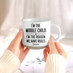 Who Makes The Rules Custom Name Mug For Siblings, Sons, Daughters - Personalized Mug