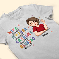 Wife Mother Grandma Blessed - Personalized Shirt