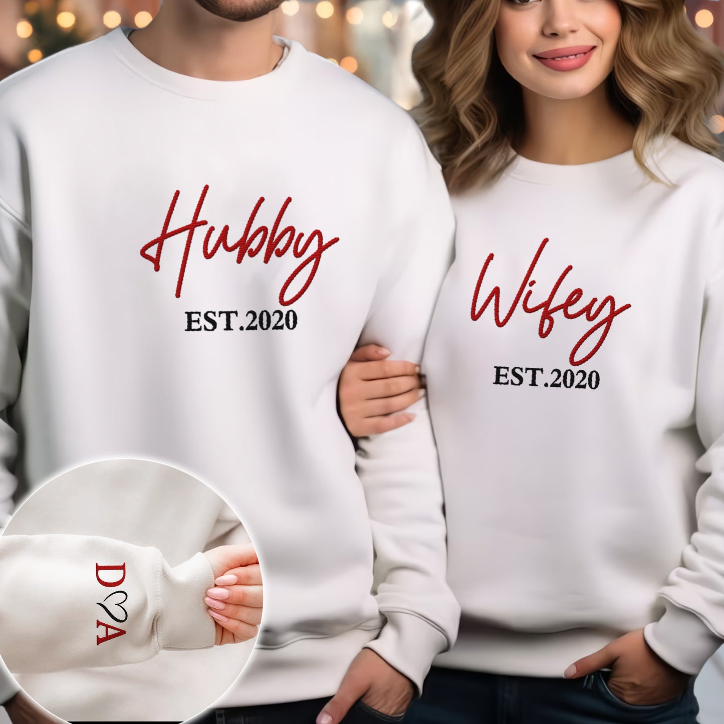 Wifey And Hubby - Personalized Embroidered Shirt