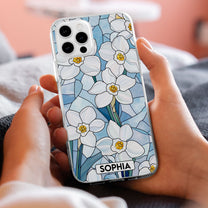 Wildflower Stained Glass Effect - Personalized Clear Phone Case