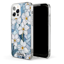 Wildflower Stained Glass Effect - Personalized Clear Phone Case