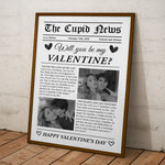 Will You Be My Valentine? First Valentine's Day Gift For Couples, Him, Her - Personalized Photo Poster