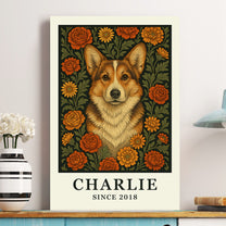 William Morris Wall Art Dog Portrait Art Dog Lovers Gift - Personalized Photo Poster