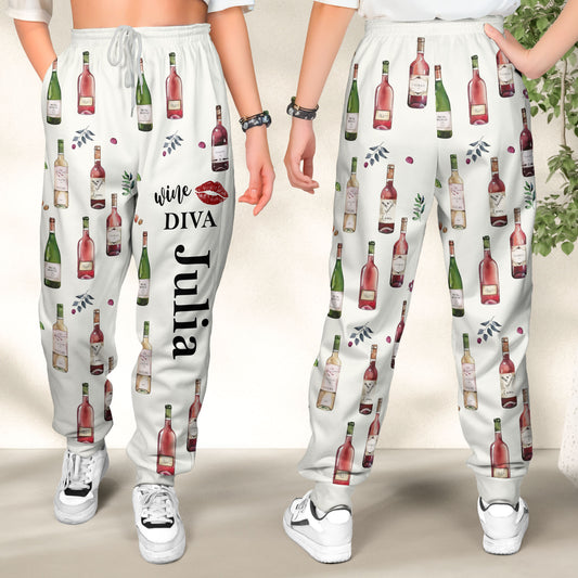 Wine Bottle, Wine Diva - Personalized Sweatpants