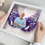 Wing-shaped Memorial Gift - Personalized Photo Flower Shadow Box