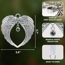 Wings-Shaped Keepsake - Personalized Photo Projection Ornament
