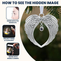 Wings-Shaped Keepsake - Personalized Photo Projection Ornament
