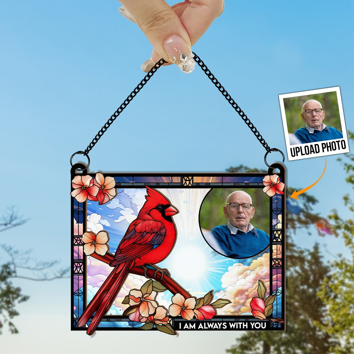 Wish You Were Here - Personalized Window Hanging Suncatcher Photo Ornament