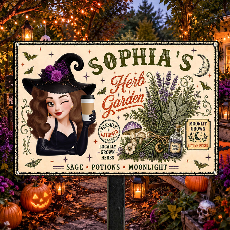 Witch-Herb-Garden-Personalized-Metal-Sign