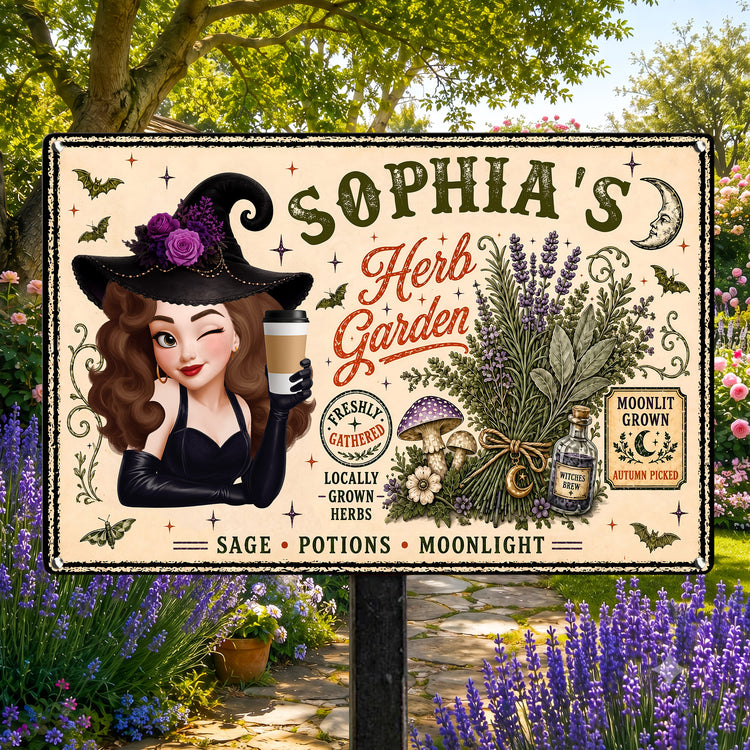 Witch-Herb-Garden-Personalized-Metal-Sign