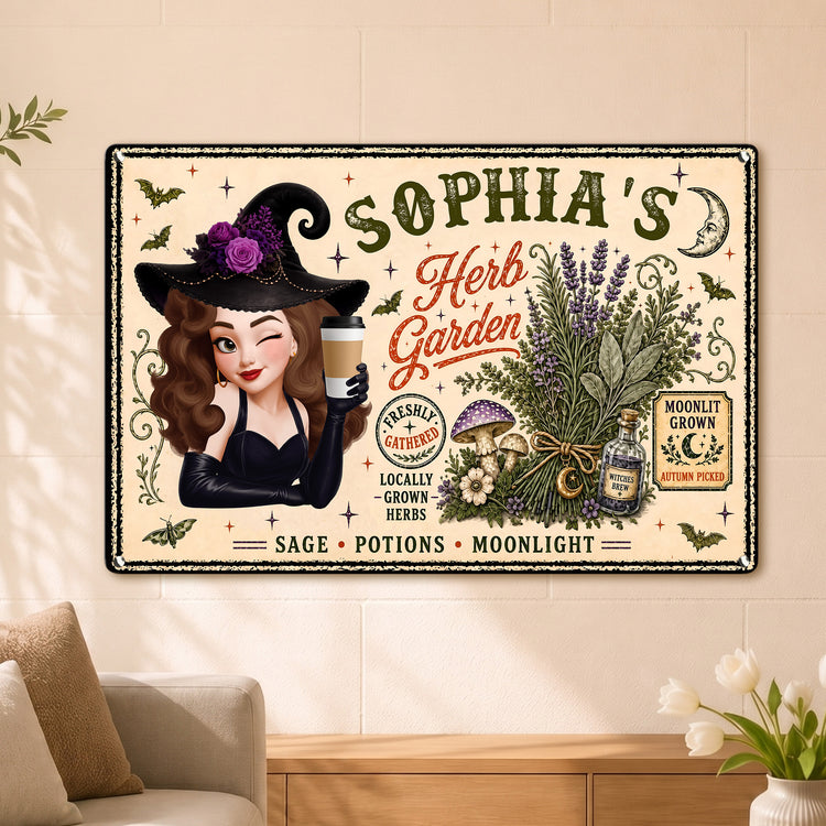 Witch-Herb-Garden-Personalized-Metal-Sign