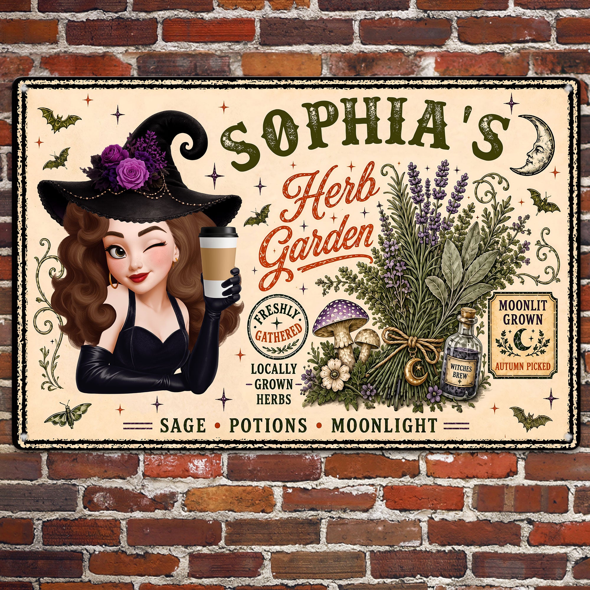Witch-Herb-Garden-Personalized-Metal-Sign