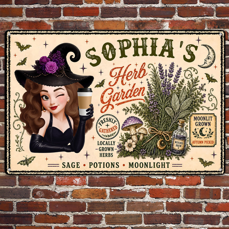 Witch-Herb-Garden-Personalized-Metal-Sign