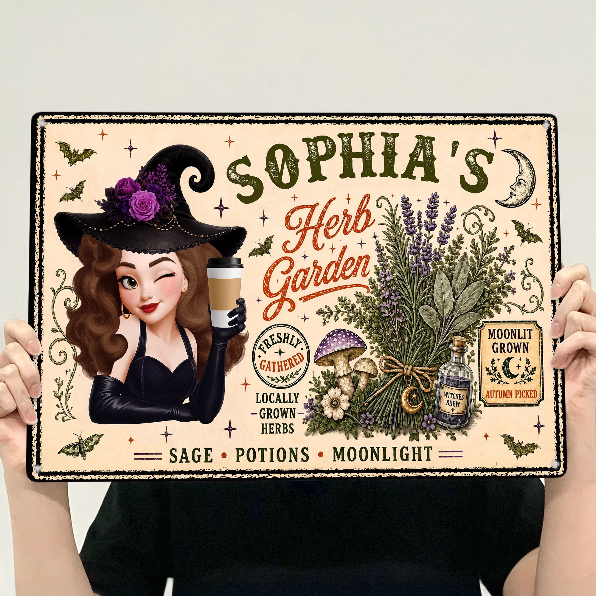 Witch-Herb-Garden-Personalized-Metal-Sign