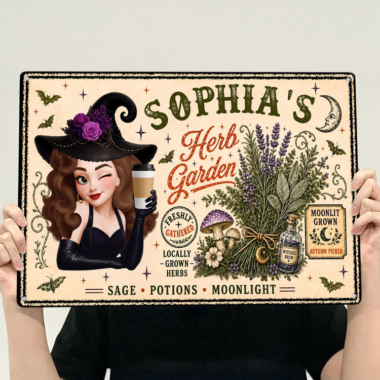 Witch-Herb-Garden-Personalized-Metal-Sign