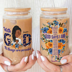 With God All Things Are Possible - Personalized Clear Glass Cup