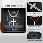 With God Leading Our Forever Journey Gift For Him - Personalized Cross Necklace With Card