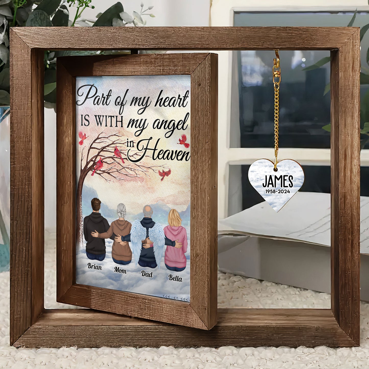 With My Angel In Heaven - Personalized Wooden Photo Frame