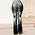 Wolf & Forest Print Self Gift Gift For Her - Personalized Flare Leggings