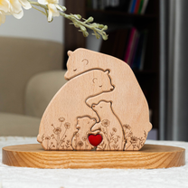 Wooden Bear Family Puzzle Floral Version