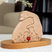 Wooden Bear Family Puzzle Floral Version