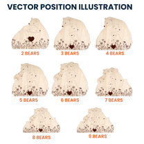 Wooden Bear Family Puzzle Floral Version