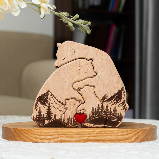 Wooden Bear Family Puzzle Mountain Version