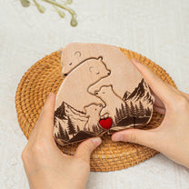 Wooden Bear Family Puzzle Mountain Version