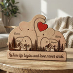 Wooden Elephant Family Puzzle Father's Day Gift For Dad, Husband - Personalized Puzzle