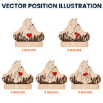 Wooden Wolf Family With Names - Personalized Wooden Wolf Family Puzzle