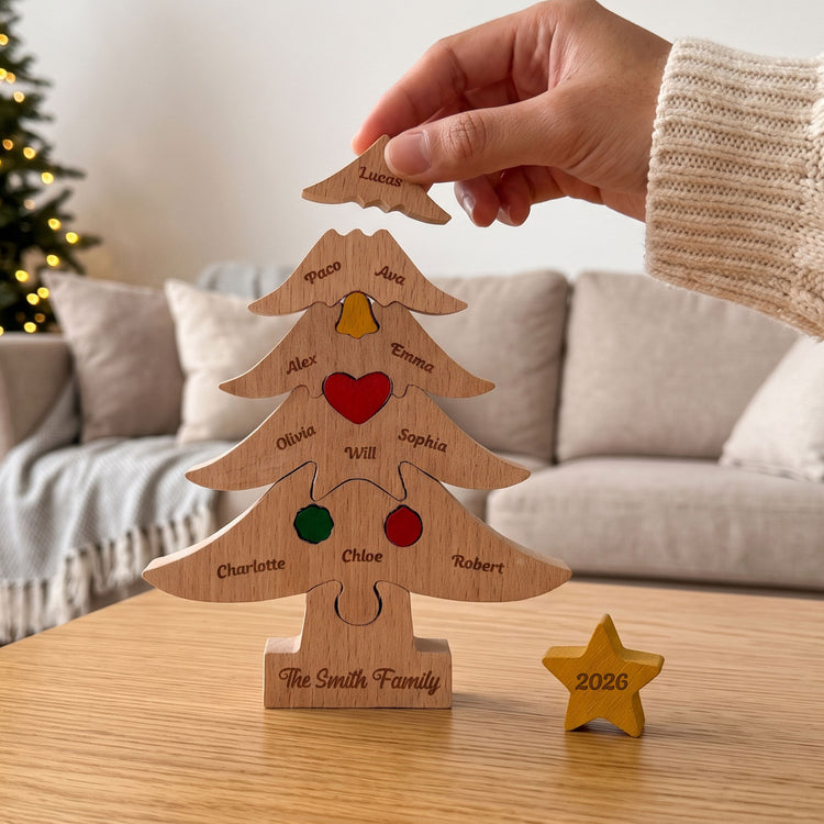 Wooden-Custom-Name-Christmas-Tree-Puzzle-For-Family,-Grandkids,-Grandparents-Personalized-Puzzle-5