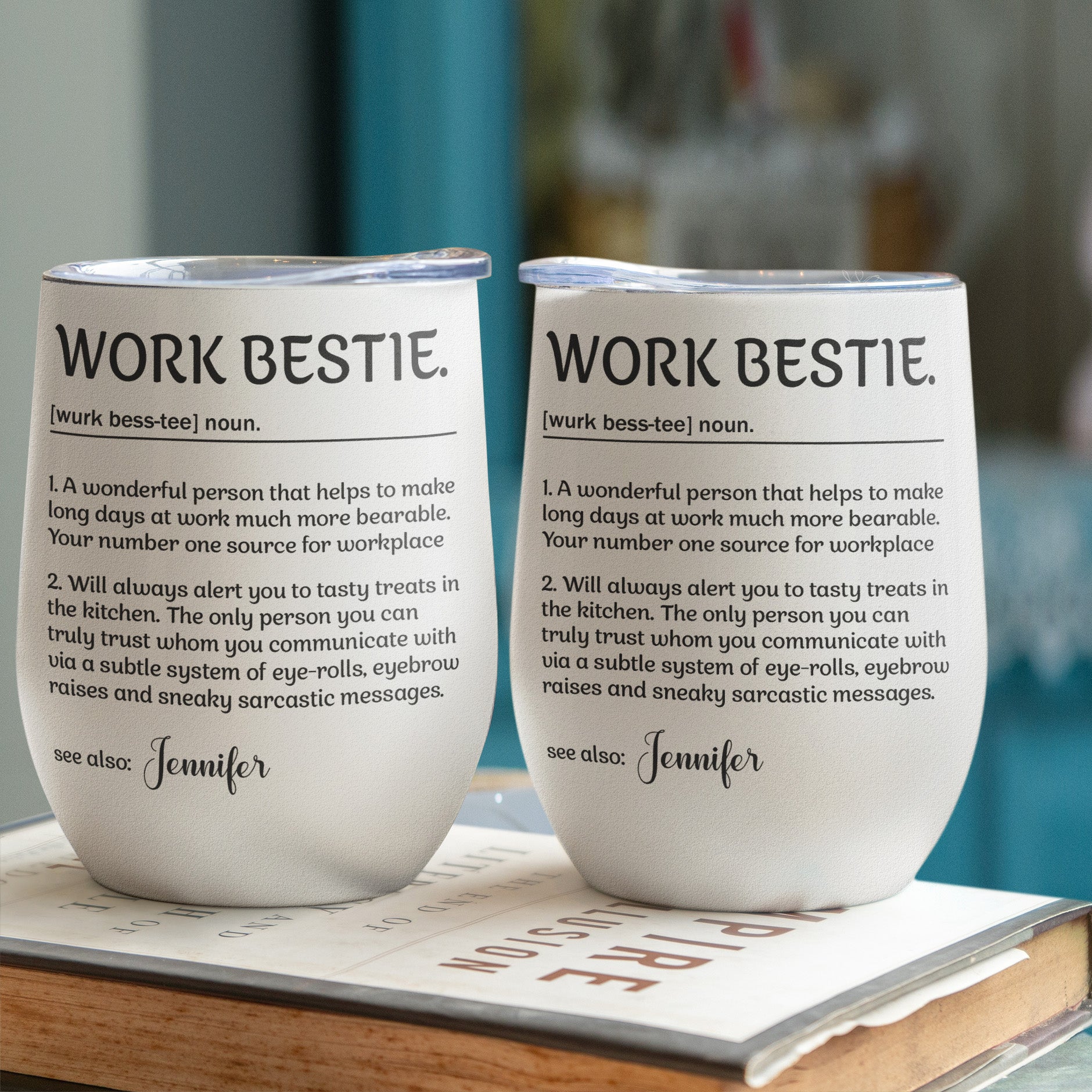 Work Bestie - Personalized Wine Tumbler
