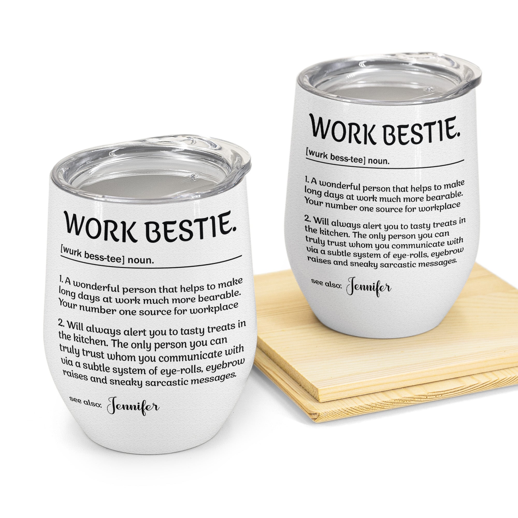 Work Bestie - Personalized Wine Tumbler