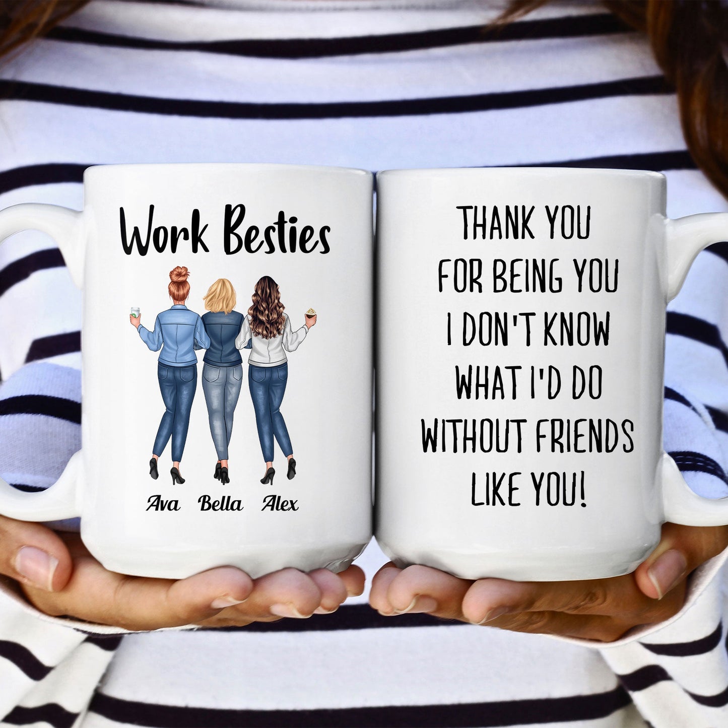 Work Bestie Thank You For Being You - Personalized Mug