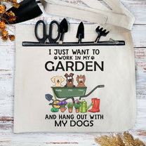 Work In Garden Hang Out With Dogs - Personalized Gardening Apron