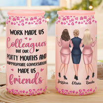 Work Made Us Colleagues - Personalized Shimmer Glass Can