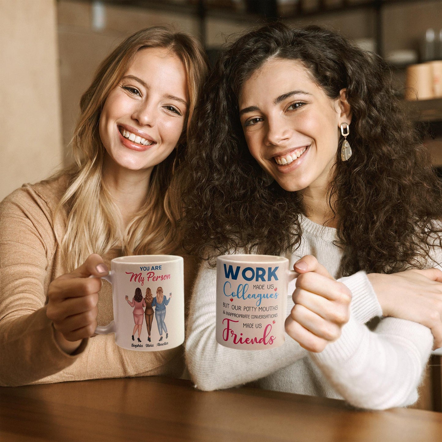 Work Made Us Coworkers - Personalized Mug - Gift For Work Besties, Colleagues, Friends, Best Friends