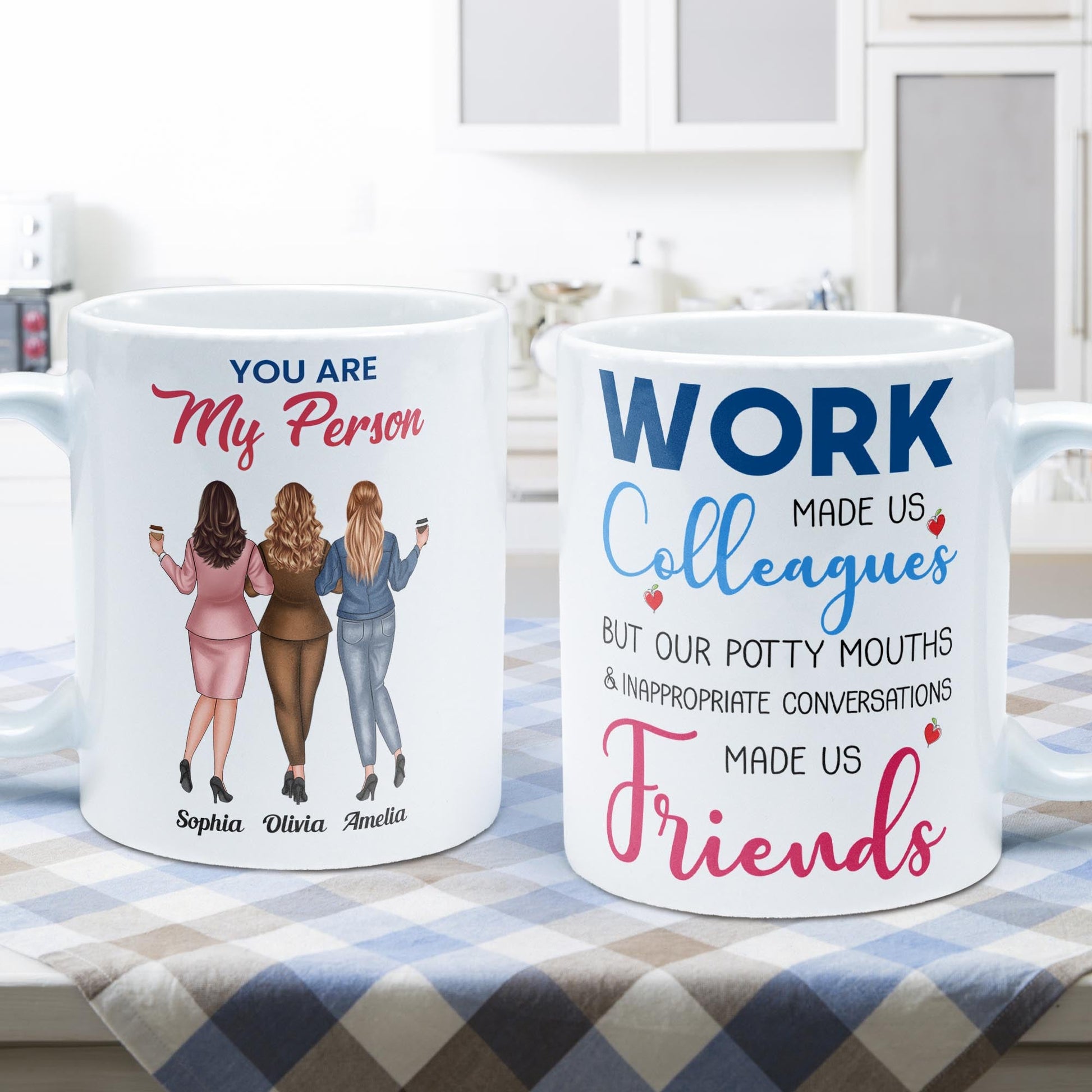 Work Made Us Coworkers - Personalized Mug - Gift For Work Besties, Colleagues, Friends, Best Friends