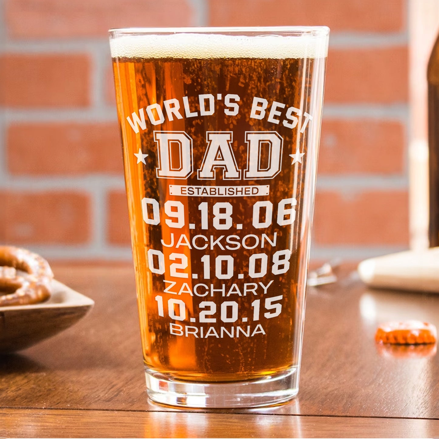 World's Best Dad - Personalized Beer Glass