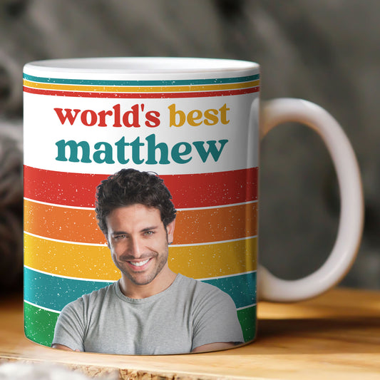World's Best Retro Vintage Gift For Him Husband Son Friend Coworker - Personalized Photo Mug