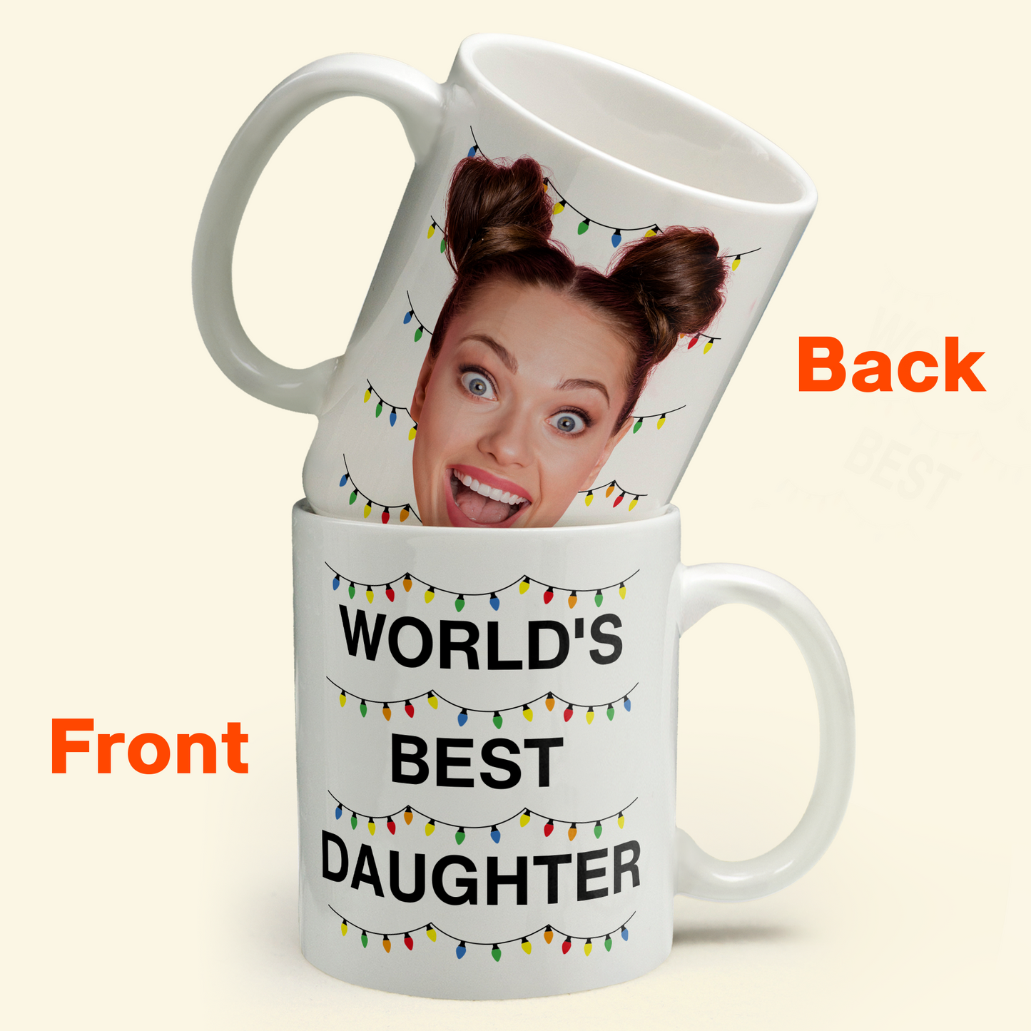 World's Best Daughter Funny Custom Face - Personalized Photo Mug