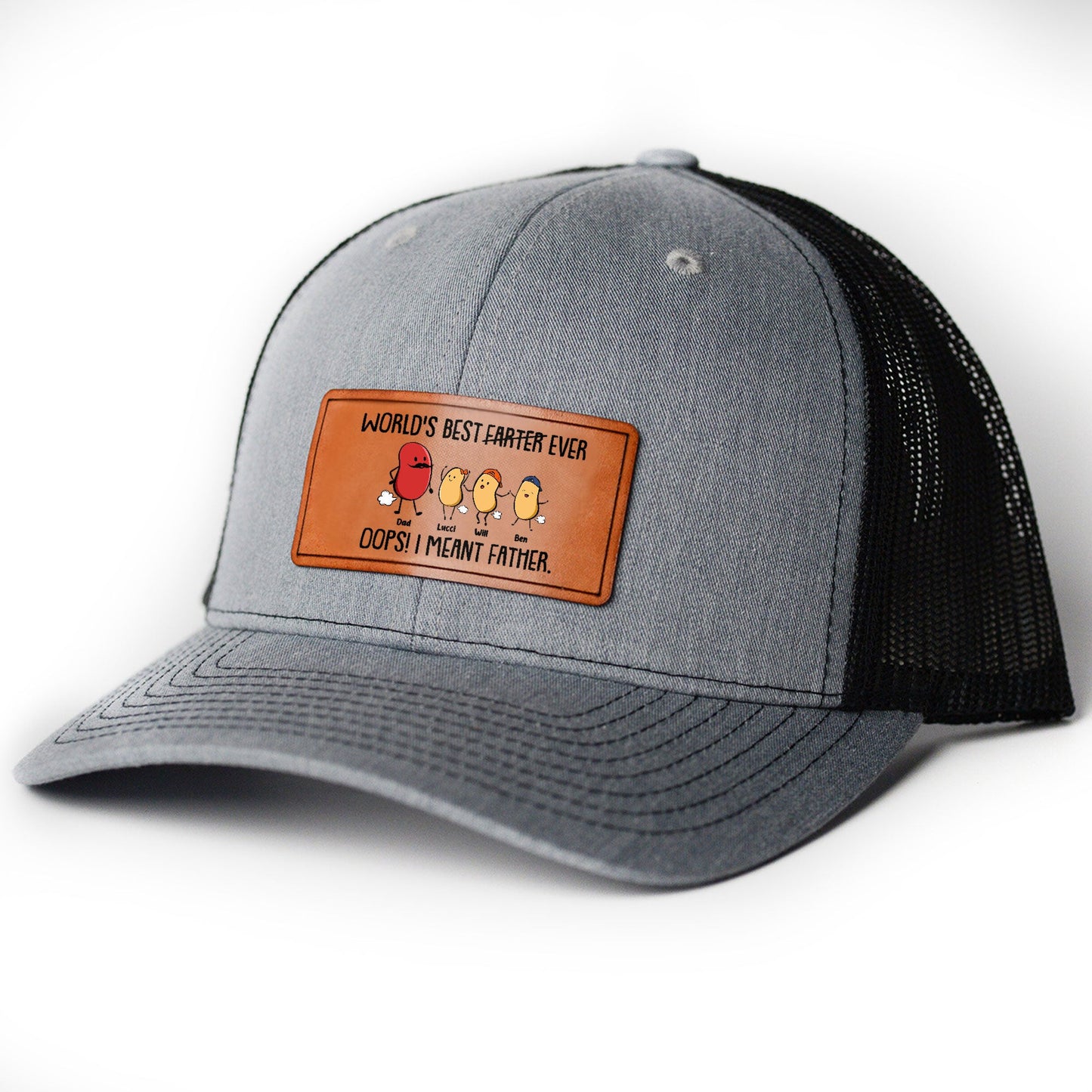 World's Best Farter Ever I Mean Father Funny - Personalized Leather Patch Hat