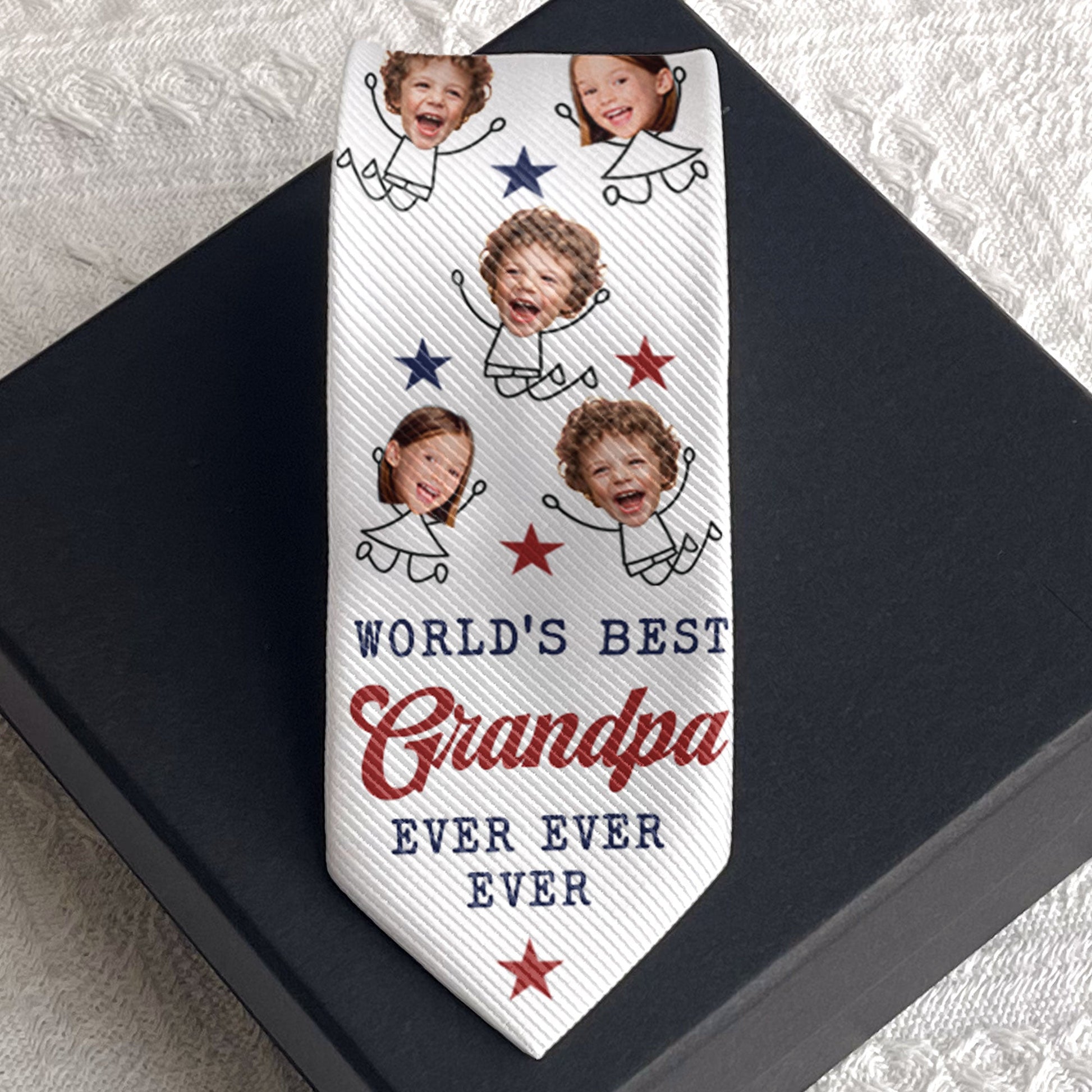 World's Best Grandpa - Custom Photo Tie