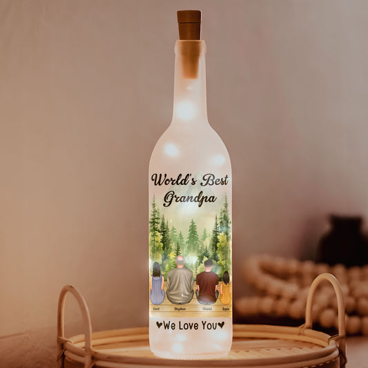 World's Best Grandpa We Love You - Personalized Bottle Lamp
