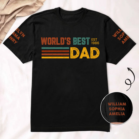 Worlds-Best-Dad-Up-To-10-Names-Fathers-Day-Gift-For-Dad-Husband-Personalized-Shirt-1