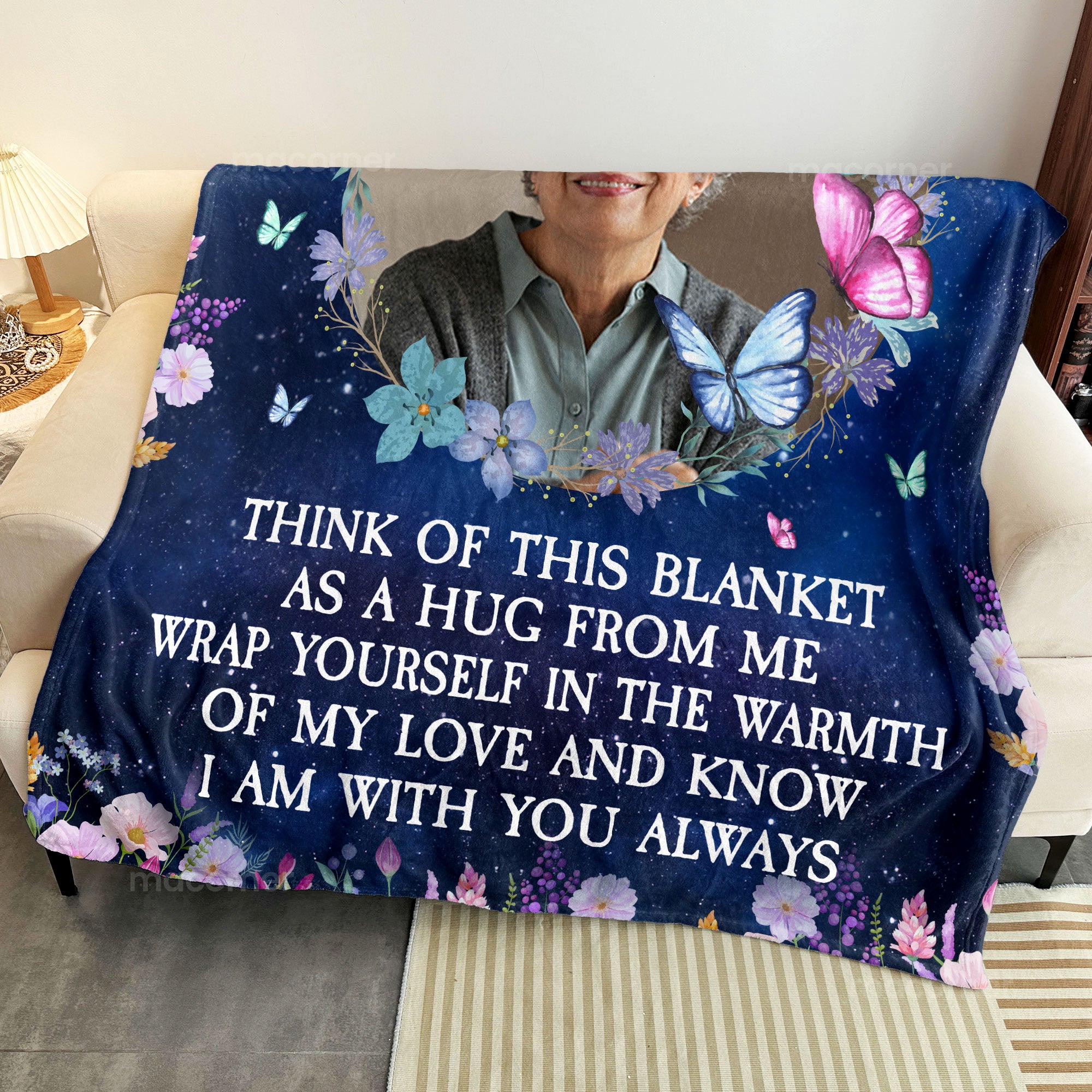 Wrap Yourself In The Warmth Of My Love - Personalized Photo Blanket