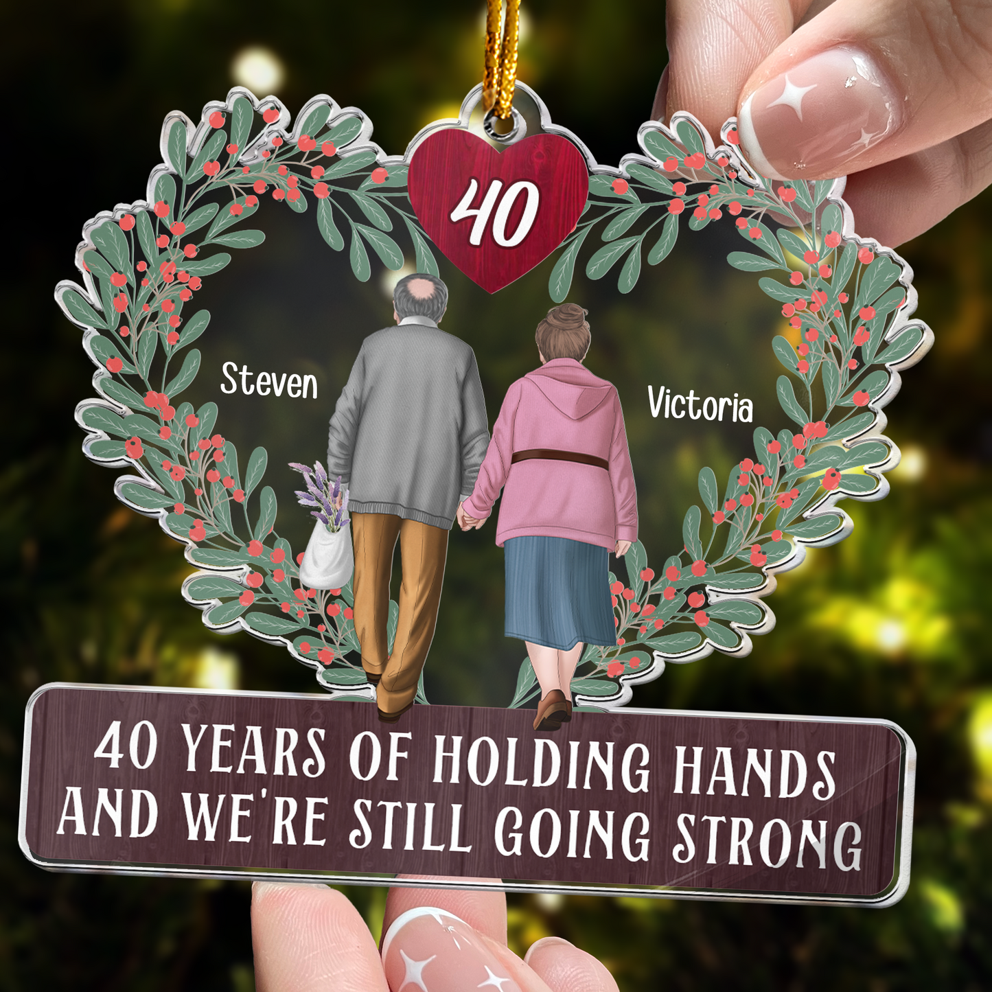 Years Of Holding Hands - Personalized Acrylic Ornament