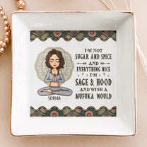 Yoga Gift I'm Mostly Peace Love - Personalized Jewelry Dish