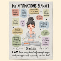 Yoga Girl Affirmations Blanket - Personalized Blanket