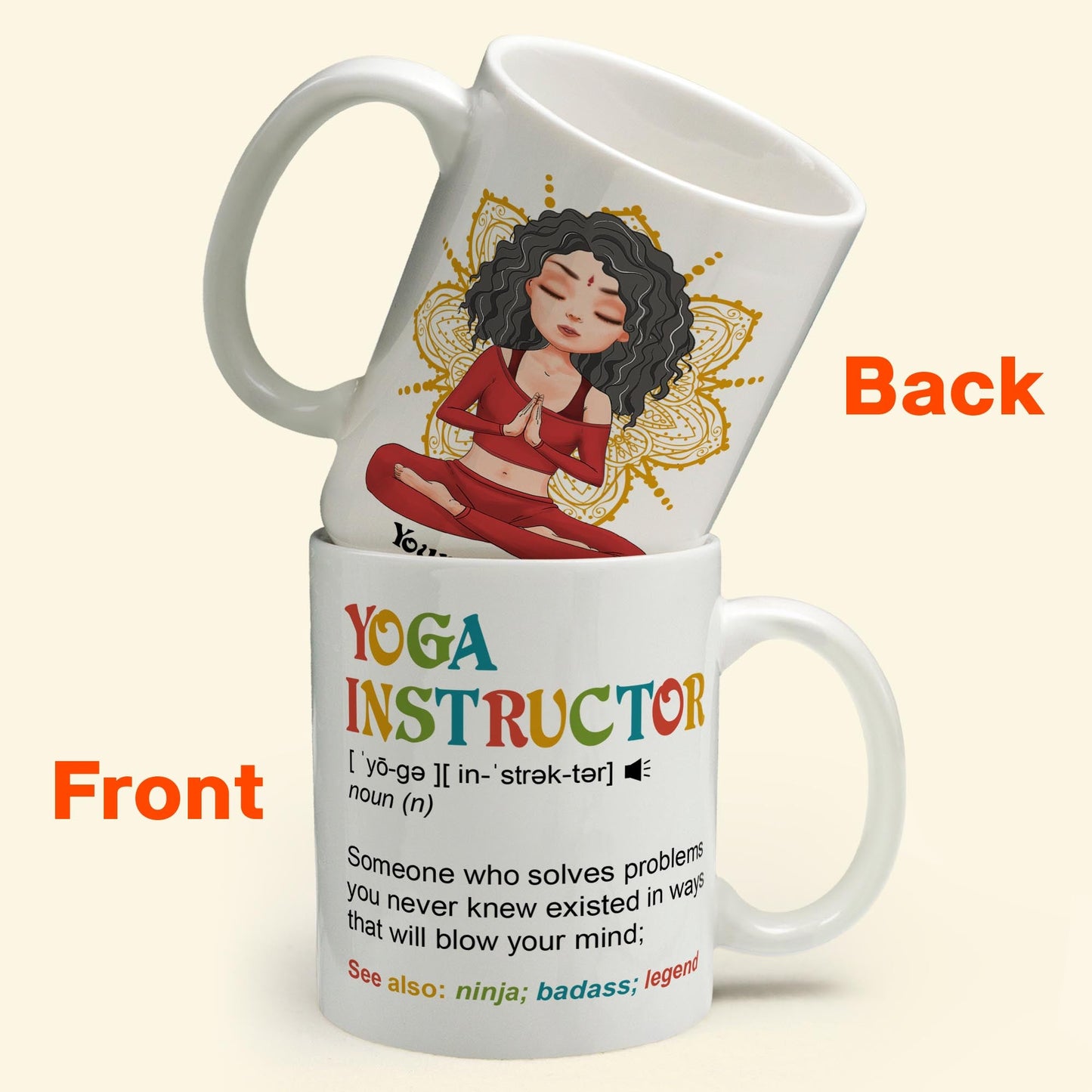 Yoga Instructor - Personalized Mug - Birthday Gift For Yoga Teacher